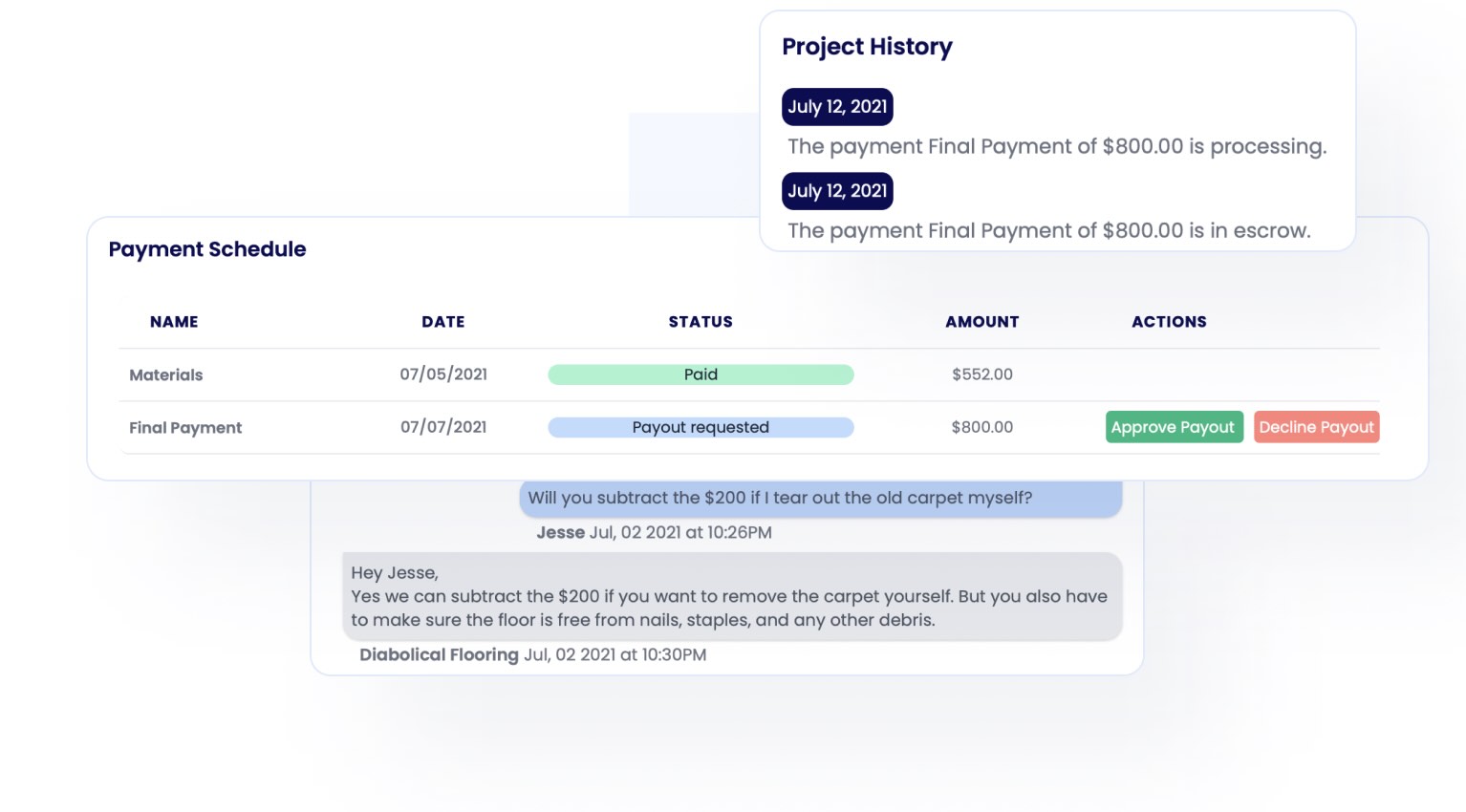 Step 4: Check project status and release payments